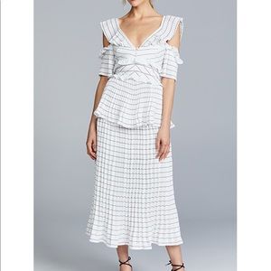 Self-Portrait Monochromed Trimmed Dress